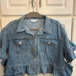 MABLE Light Blue Denim Blouse Top